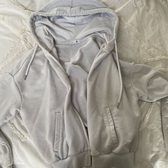 Garage white cropped zip up - Picture 1 of 3